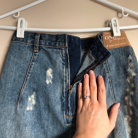 One x One Teaspoon High Waist Jean Skirt - Picture 6 of 10